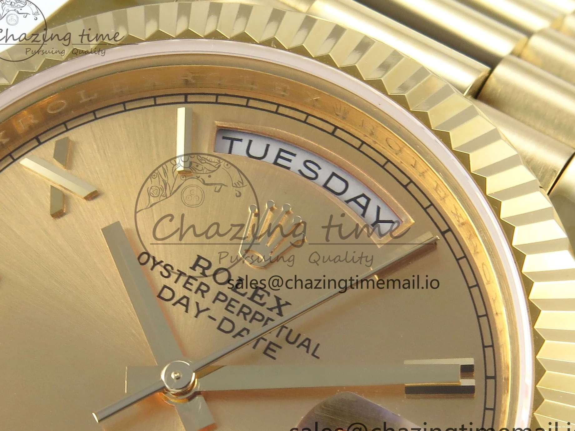 0504 QuickDry Day Date 40 YG 228238 KF 1:1 Best Edition YG Roman Dial on President Bracelet VR3255 (Gain Weight) 839